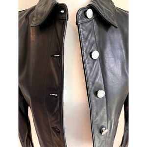 Banana Republic Black Leather Jacket Womens XS Like New, MINT